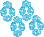 Generic 20pcs Transparent Acrylic Sided Polyhedral Dice for Classroom Teaching Board Games with Easy to Read Numbers for Math Learning Fun Activities