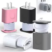 2 in 1 Silicone Charger Protector,4 Pack Data Cable Winder Anti-Break