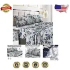 Luxurious Twin Bed Sheet Set, 300 Thread Count Cotton Sateen, Floral Print