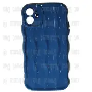 Water Ripple Curly Wave Frame for iPhone 11 (6.1") Case, Soft Slim Silicone Blue