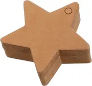 MUELODSIC 100pcs Writable Blank Star Tags Handmade Paper Labels for DIY Crafts Holiday Ornaments Christmas Presents Wedding Favors Showers Birthday Parties