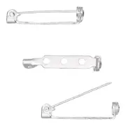 10 pcs Pin Bar Backs Safety Clasp Locking 1 Inch Pins Silver Brooch Name Tags