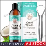 1-3x GuruNanda Whitening Pulling Oil with Coconut Oil & Peppermint Essential Oil