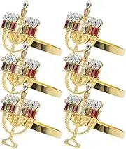 Hanukkah Napkin Buckles Menorah Shape Napkin Holders for Jewish Holiday Christmas and