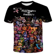 Kids FNAF Five Nights at Freddy's 3D T-shirt Boys Girls Short Sleeve Casual Tops Summer Tee Shirts A 6-7 Years
