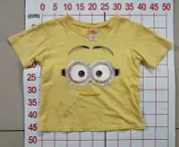 在飛比找Yahoo!奇摩拍賣優惠-【二手衣櫃】女童 短袖T恤 有污 小小兵 黃色T恤 兒童短上