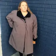 NWT Women’s Gallery Fully Lined Microsuede Coat Smoke 3X