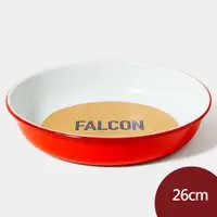 在飛比找PChome24h購物優惠-Falcon 獵鷹琺瑯 琺瑯圓形深盤 26cm 紅白