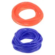 Rubber Cord Tube Hollow Pipe 16ft 1/8" Dia 1/16" Hole Tubing Blue, Orange
