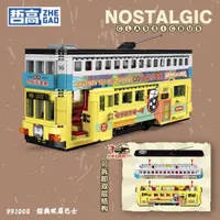 在飛比找蝦皮購物優惠-【免運】 複古電車的士 經典香港雙層巴士 拚裝玩具 toy 