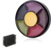 Go Ho 6 Colors Bruise Makeup Set for SFX,Bruises Wheel for Body Oil Paint Theatrical Halloween Fevstival,Face Paint Makeup Materials for Special Effects with Sponges