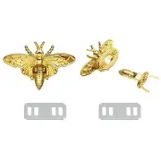 2Pcs Bee Turn Lock Clasp, 1.85" x 1.22" Closures Lock Fasteners, Gold