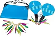 yuksok Badminton Set Shuttlecocks Outdoor Comfortable Handling Open Space Playing with Storage Bag Yard Camping Games Beach Paddles