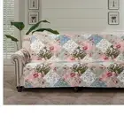 Stylish Patchwork Quilt Cover for Large Sofas - Peach & Olive Floral Design