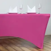Fuchsia 6 ft RECTANGLE SPANDEX STRETCH TABLE COVER Fitted Tablecloth Wedding