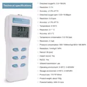 DO Meter Measures Temp & Oxygen in Water 99 Memory Logger Function Probe