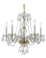 Crystorama 5-Light Traditional Crystal Chandelier Hand Cut Crystal
