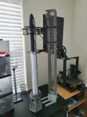 3d printed Spacex Starship Launch Tower & Launch Pad Mechazilla tower 1/36