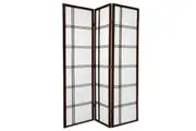 Cross Room Divider Screen Brown 3 Panel