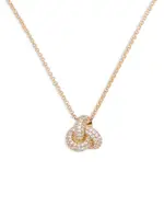 kate spade new york Cubic Zirconia Pave Love Knot Pendant Necklace, 16-19