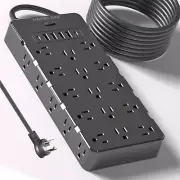 Heavy Duty Surge Protector Power Strip Extension Cord with Multiple Outlet 25 Wi