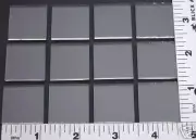 12 CLEAR SMOOTH 1" x 1" UROBOROS 3mm THICK GLASS SQUARES 90 COE