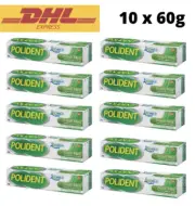 POLIDENT Denture Adhesive Cream Fresh Mint Zinc-Free Formulation 60g x 10 Tubes