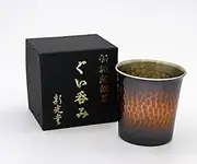 Shinkodo Pure Copper Guinuri, Made in Japan, 3.4 fl oz (100 ml), Red Tea Covered Finish, Hammered Mesh, Gift Wrapping Specifications
