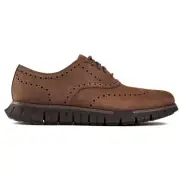 Cole Haan Mens Zerogrand Remastered Wing Tip Oxford Lace-Up Shoes Brown