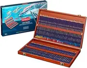 [Derwent] Inktense Pencils 72 Wooden Box, Set of 72, Premium 4mm Round Core, Firm, Watersoluble, Ideal for Watercolor, Drawing, Coloring and Painting on Paper and Fabric, Professional Quality (2301844)
