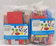 Lot of 2 packs of 4.5oz foam assorted geometric shape stickers crafts multicolor