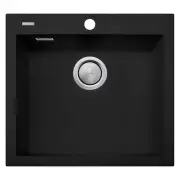 OLIVERI SNGL BOWL TOPMT SINK MATT BLK ST-MB1551OF