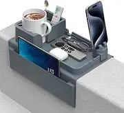Couch Cup Holder - Anti-Slip Sofa Armrest Tray with Dual Side Pockets - Silicone Anti-Spill Sofa Drink Holder Arm with Phone Holder - Couch Arm Tray for Cup, Phone, Tablet, Remote Control Snack