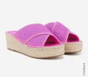 Franco Sarto Pink PACIFICA Espadrille Slides NIB Size 9