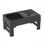 Elevated Pet Food Water Double Feeder Bowl Adjustable Height Raised Bowls with Stand