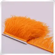 Orange Ostrich Feather Trims Fringes Sewn on Feather 1 Yard