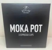 Zulay Moka Pot 3-Cup Stovetop Aluminum Espresso Americano Coffee Maker ~gray/blk