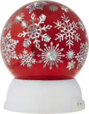 Arctic Snowflake LED Lighted Globe Red