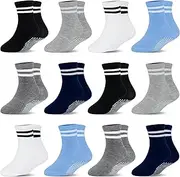 [HYCLES] Stopper Socks Children - 12 Pairs ABS Socks Children Baby Boys Toddler Non-Slip Socks Non-Slip Socks Girls for 0-7 Years