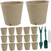 VICASKY 1Set Organic Paper Planter Pots with Drainage Labels Tools Practical Seedling Starter Pots for Gardening Enthusiasts