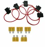 12 Gauge ATC ATO In-Line Fuse Holder Wire 12V Blade Waterproof 5 Pack 15 Amp
