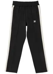 Palm Angels Logo Striped Jersey Track Pants - Black And White - L L