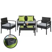 Outdoor Furniture Garden Patio Table Chairs Lounge Set - Lime Green
