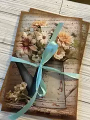Junk Journal Pages Farmhouse Florals Ephemera scrapbooking Mixed Media Crafts