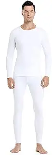 [Bleasky] Thermal Underwear Men Ultra-Soft Long Johns Set with Fleece Lined Base Layer Winter Skiing Warm Top & Bottom
