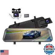 Mirror Dash Cam Backup Camera, 10'' 1440P Full HD Smart Rear View Mirror Came