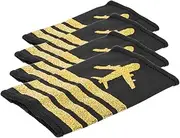 TEHAUX 2Pairs Aviation Epaulette Stripes for Captain and Flight Attendant Costumes Durable Shoulder Boards for Cosplay and Stage Performance Enhancing Professional Appearance