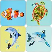 Maxwell & Williams Pete Cromer Ozzie Ocean Cork Back Coaster 10.5cm Set of 4 Assorted Gift Boxed