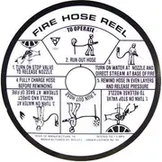Fire Hose Reel Instruction Label - 18cm Dia.