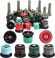 Honoson 16 Pcs Variable Arc Nozzle Radius High Efficiency Replacement Pop up Sprinkler Heads Compatible with Rainbird, Hunter, Orbit Pop-up Sprinklers (Multicolor,4/6/8/10/12/15/17 Van)